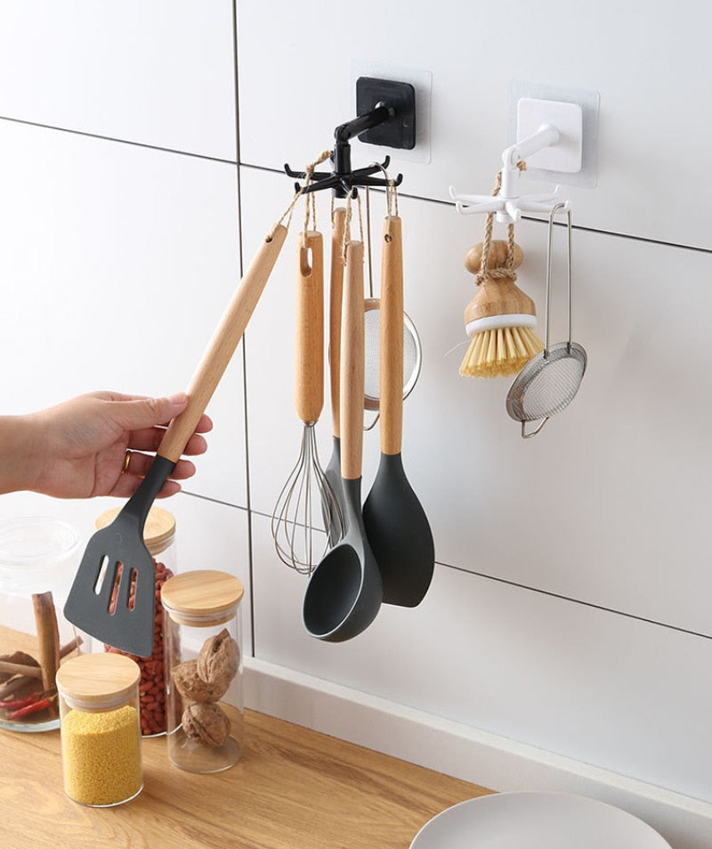 1/2PCS 360 Degrees Rotated Kitchen Hooks