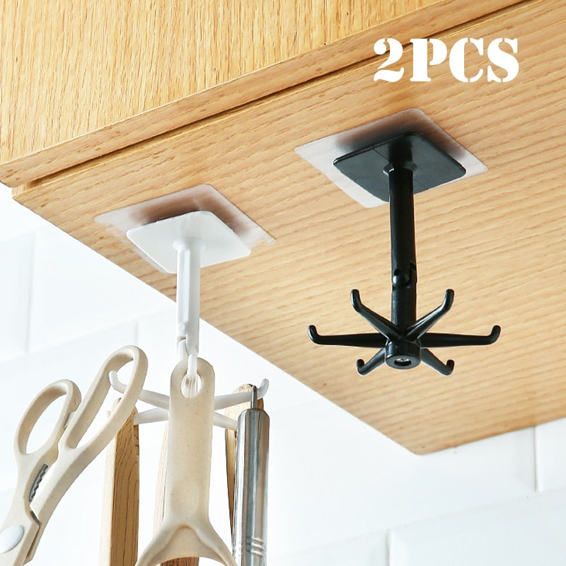 1/2PCS 360 Degrees Rotated Kitchen Hooks