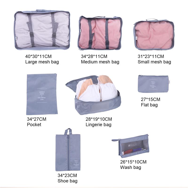 8/6/1 pieces Set Travel Organizer Storage Bags