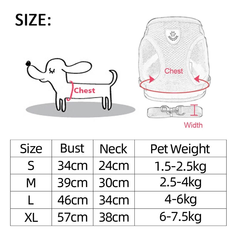 Cat Dog Harness Adjustable Vest Walking Lead Leash