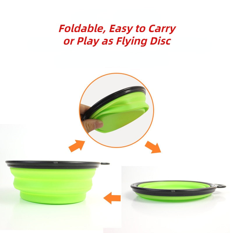 1000ml Large Collapsible Dog Pet Folding Silicone Bowl