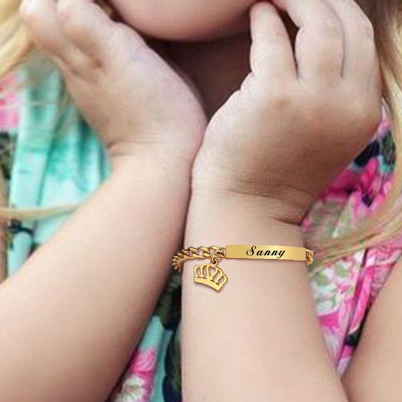 Custom Personalized Name Baby ID Bracelet