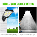 LED Solar Street Light 3 Mode PIR Motion Sensor Induction Wall Lamp