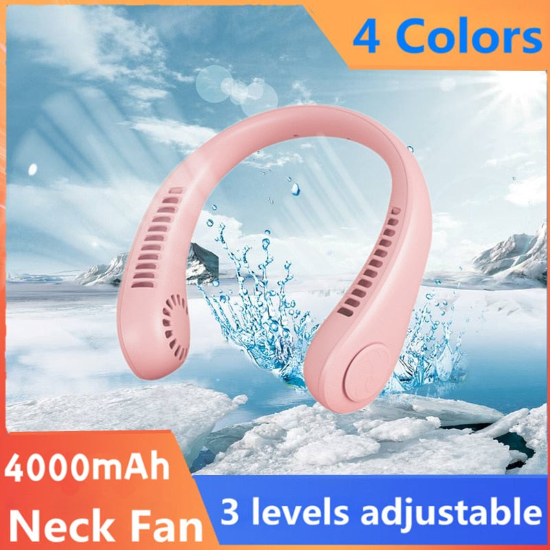 Portable Neck Mini Fan Electric Fan USB Rechargeable