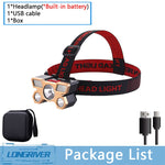 Rechargeable Portable 5 LED Headlight Strong Light