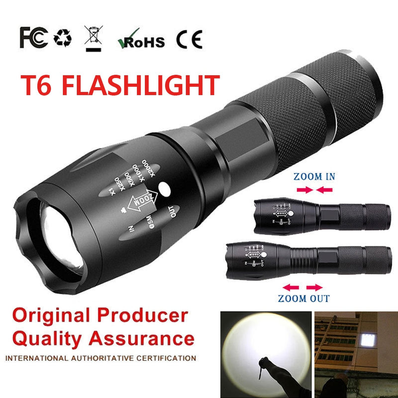 USB Rechargeable LED Flashlight Powerful lamp