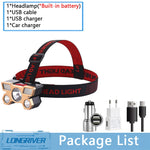 Rechargeable Portable 5 LED Headlight Strong Light